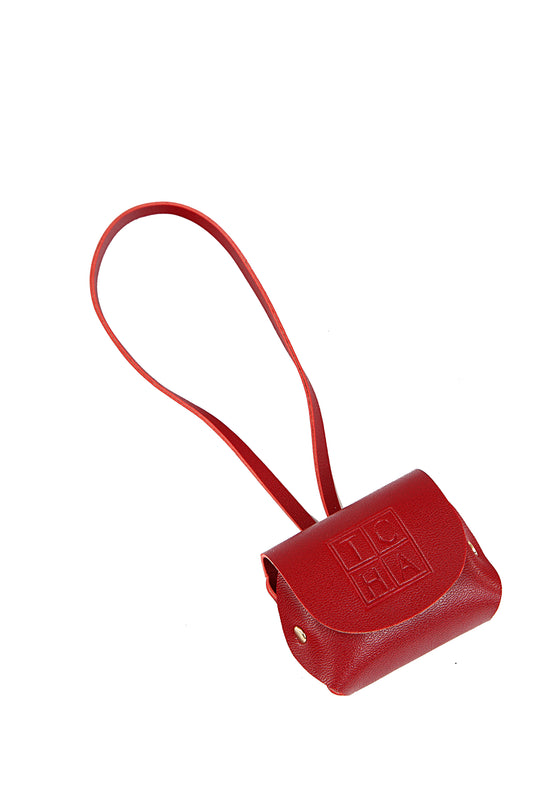 TCHA Red Vegan Leather AirPods Charm