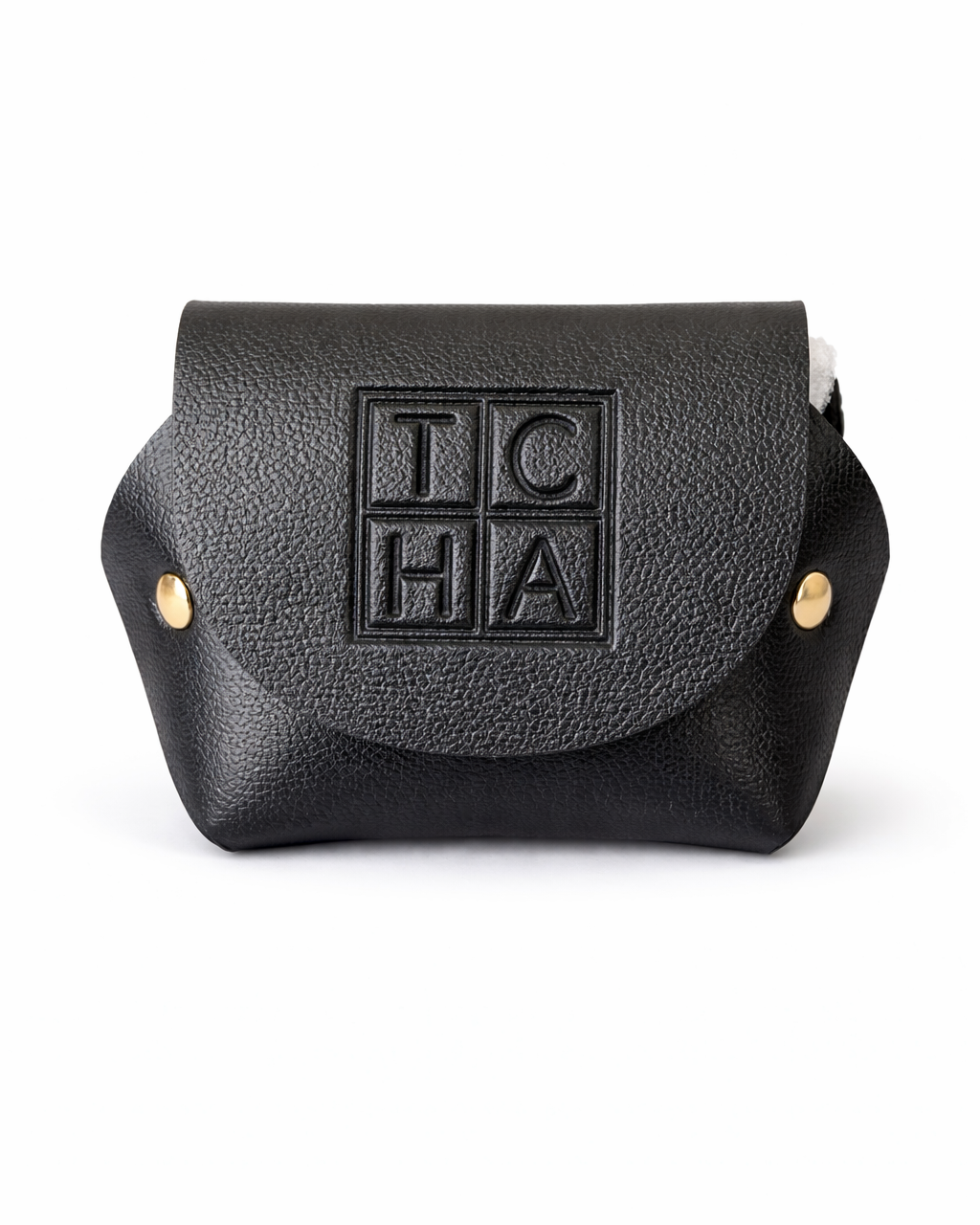 TCHA Black Vegan Leather AirPods Case