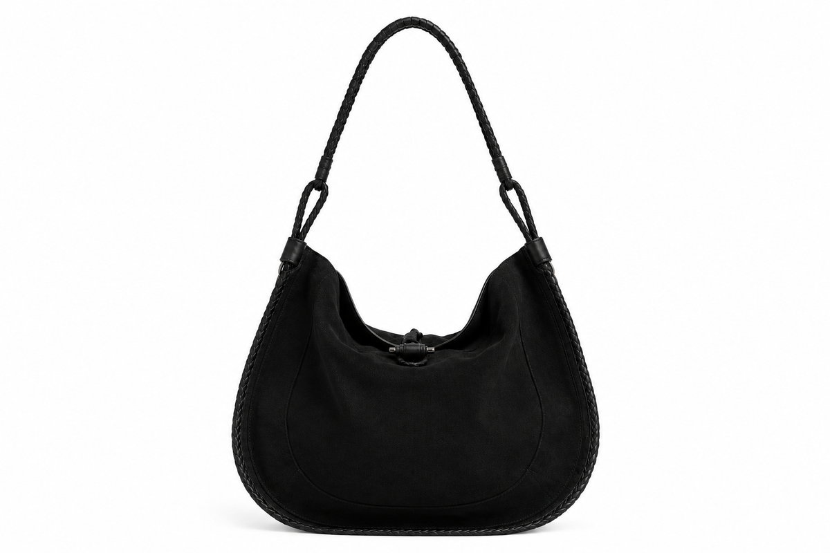 Braided Suede Hobo Bag