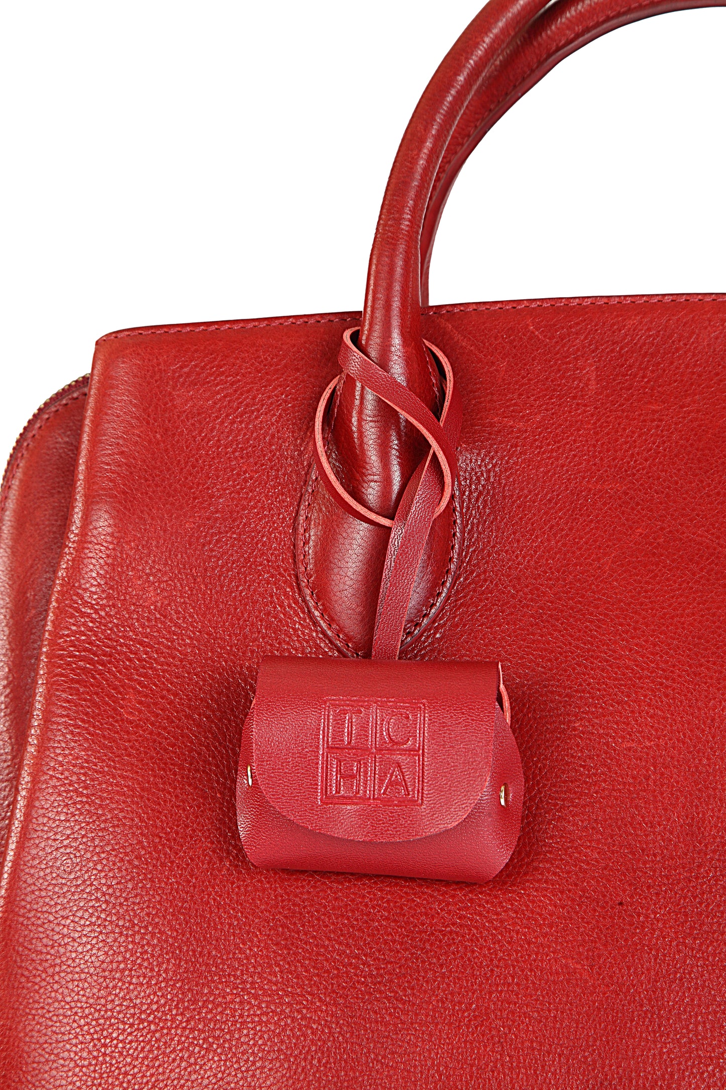 TCHA Red Vegan Leather AirPods Charm