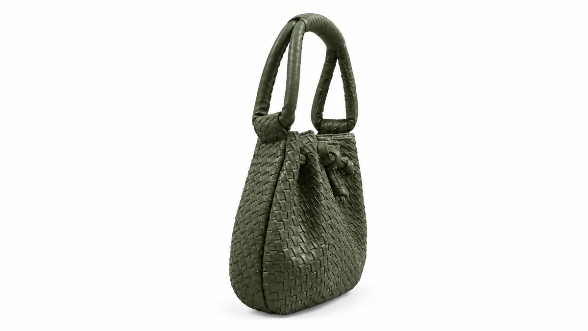 The Olive Green Weave & Pleat