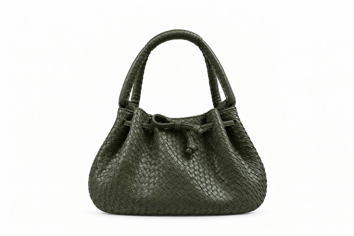 The Olive Green Weave & Pleat