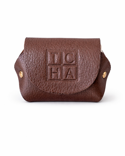 TCHA Brown Genuine Leather AirPods Case