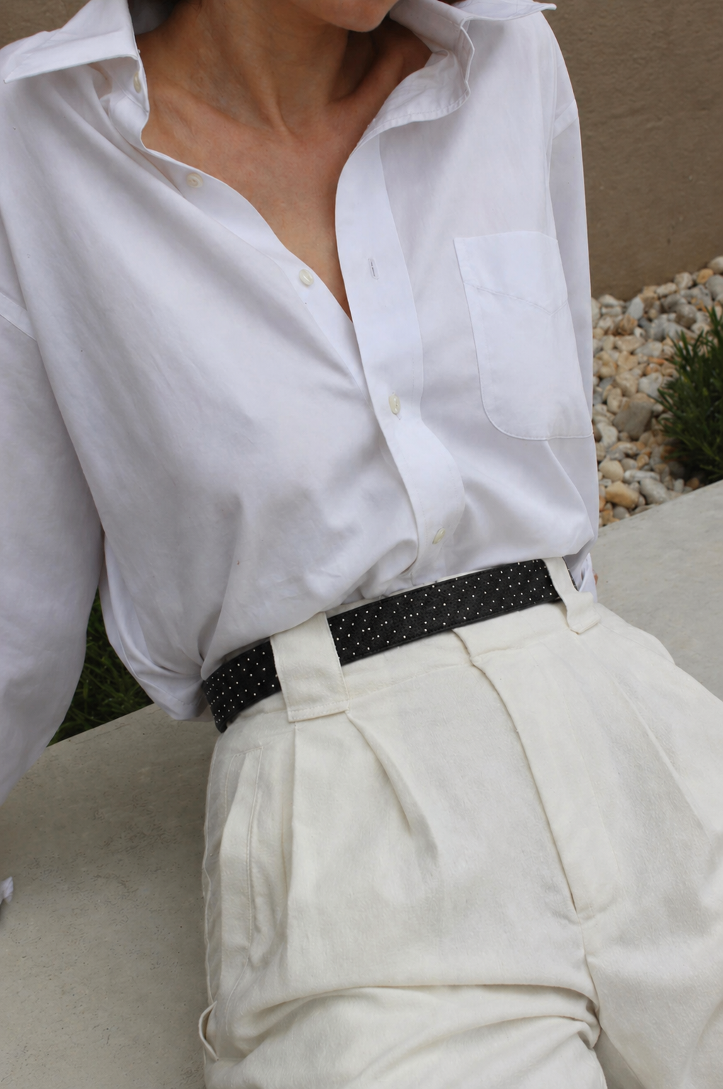 Black Eclipse Crystal Reversible Belt