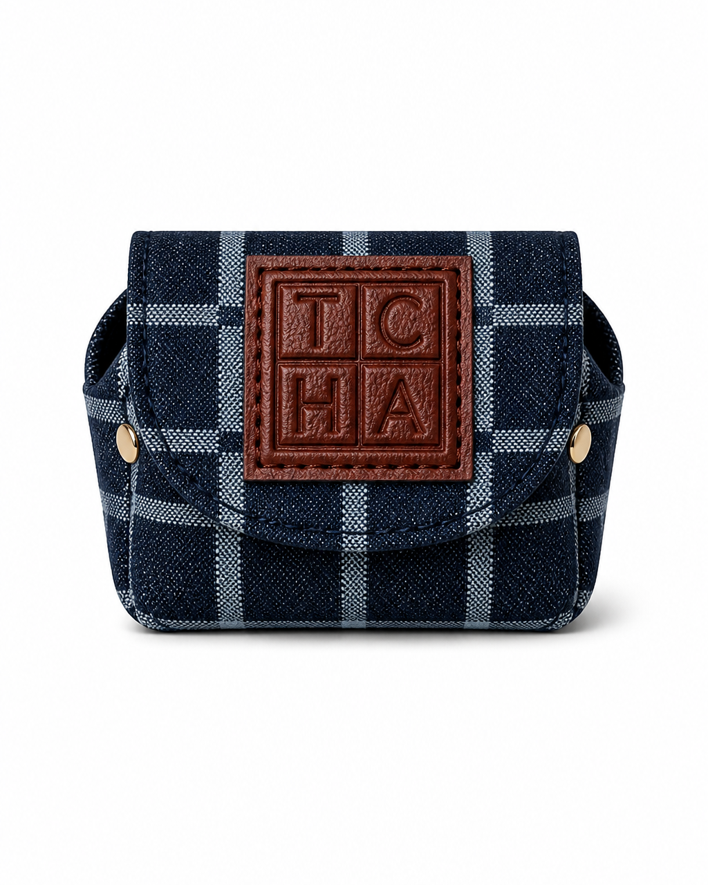 TCHA Checkered Denim AirPods Case