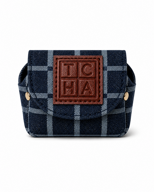 TCHA Checkered Denim AirPods Case