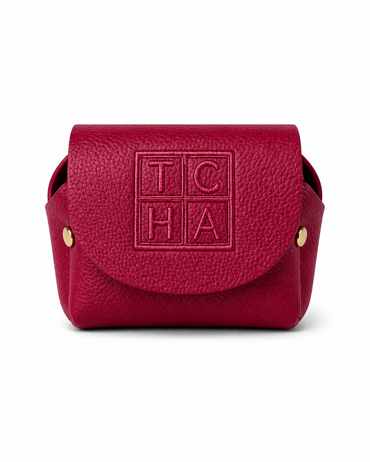 TCHA Cherry Red Vegan Leather AirPods Case
