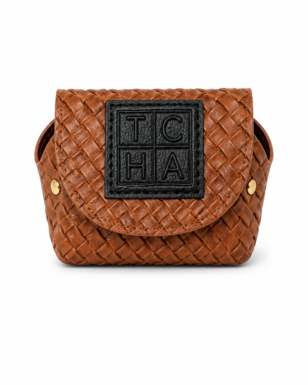 TCHA Woven Chestnut Vegan Leather AirPods Case