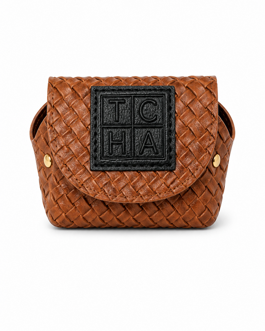 TCHA Woven Chestnut Vegan Leather AirPods Case