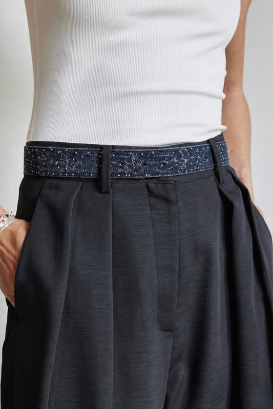 Starlight Crystal Denim Reversible Belt