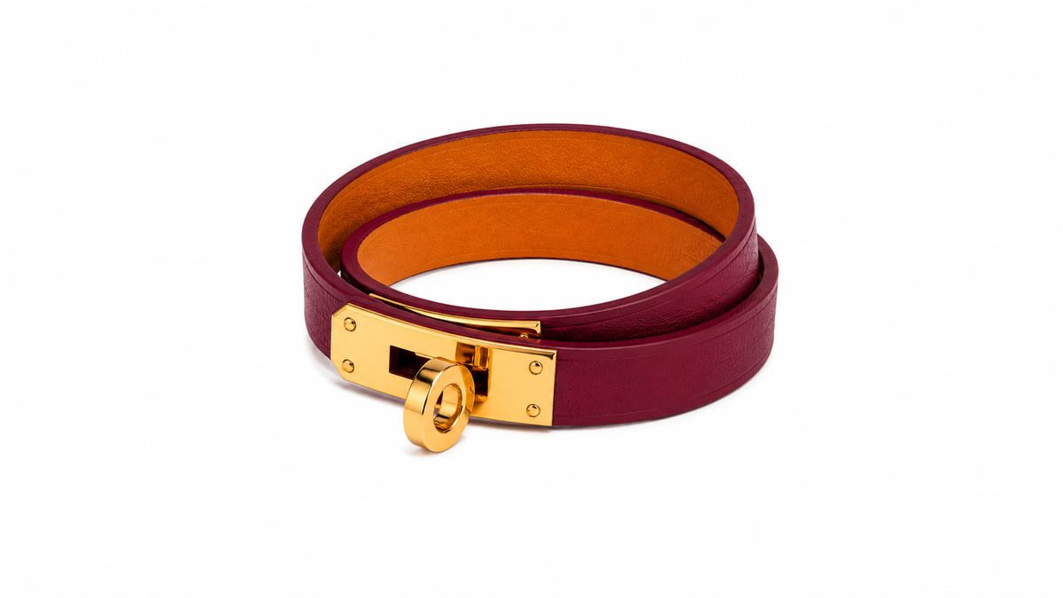 TCHA Double Tour Vegan Leather Burgundy Bracelet