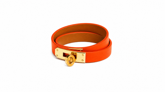 TCHA Double Tour Vegan Leather Orange Bracelet