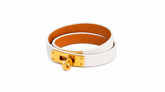 TCHA Double Tour Vegan Leather White Bracelet