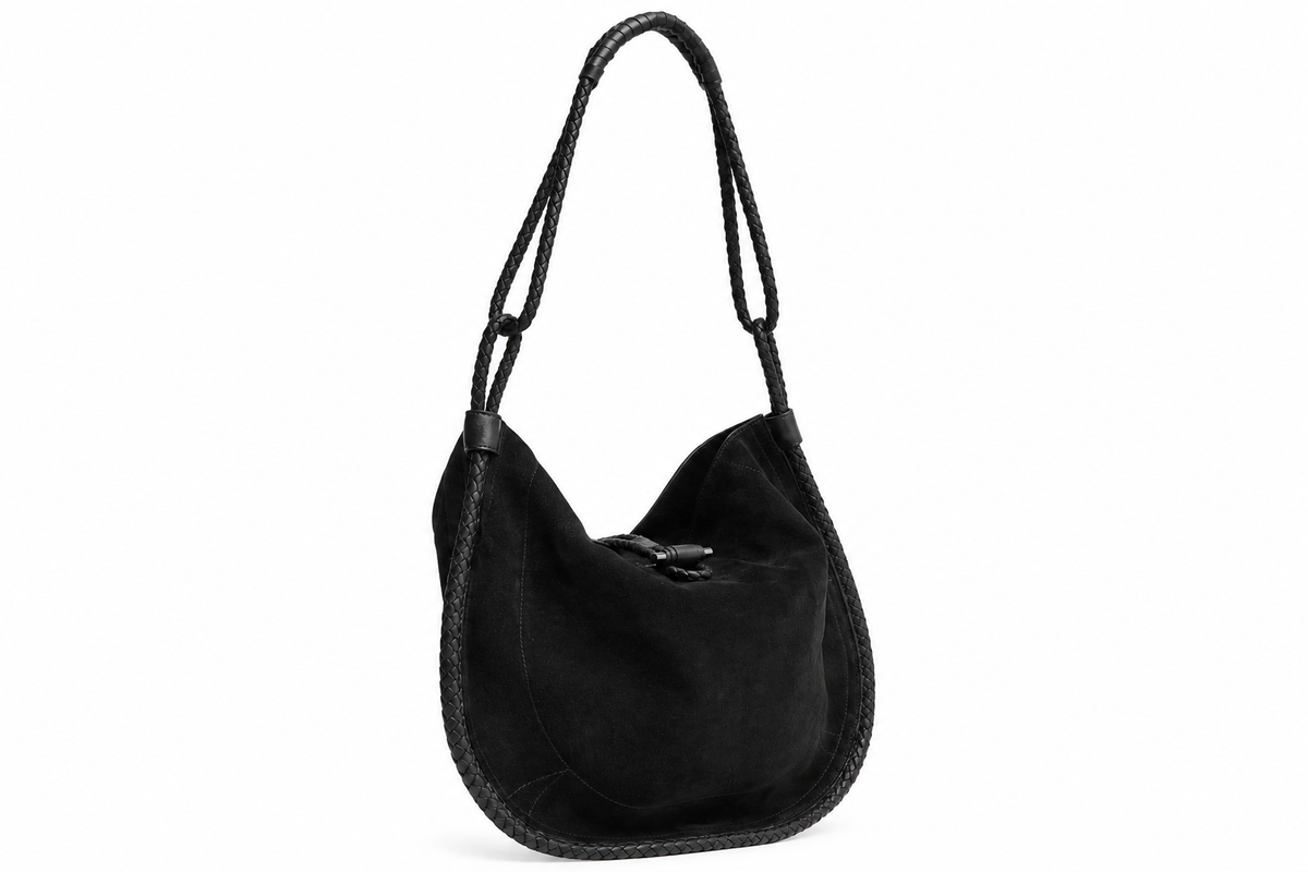 Braided Suede Hobo Bag