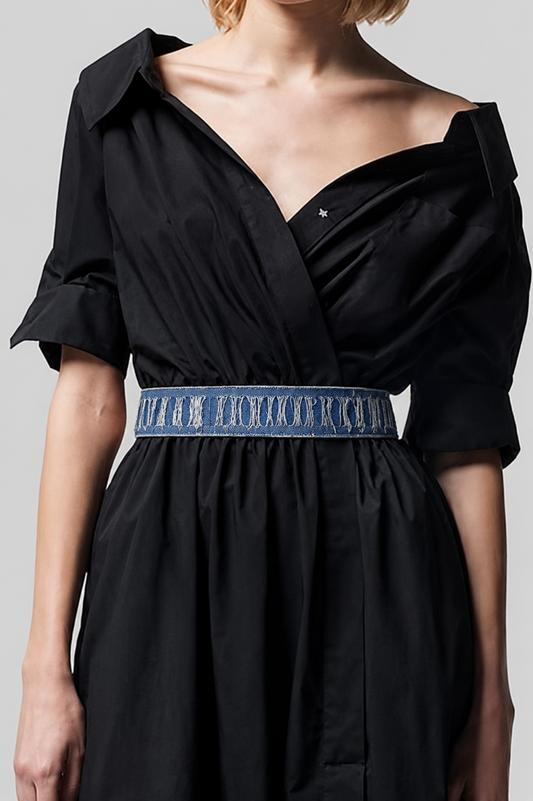 Ripped Denim Reversible Belt