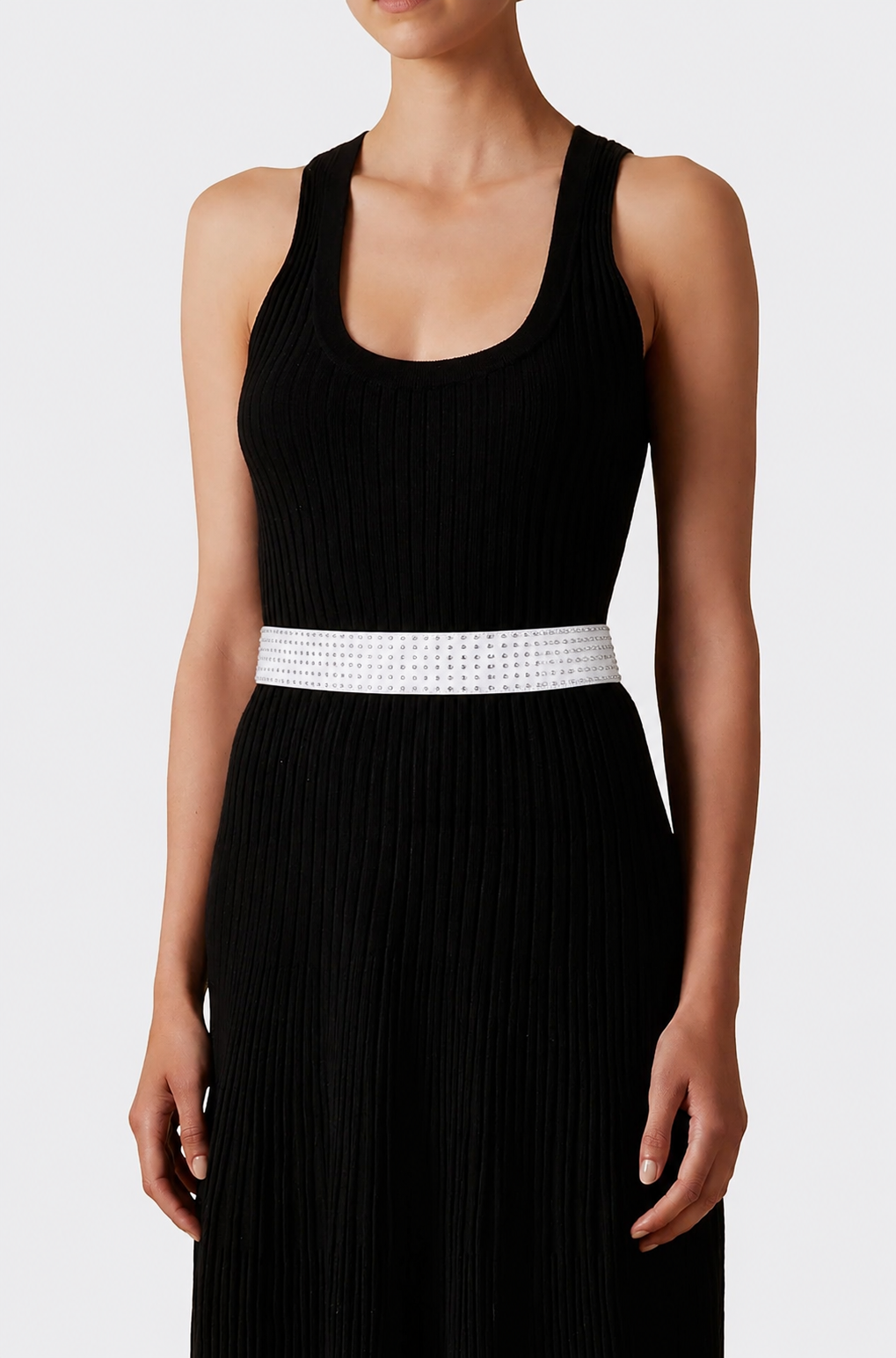 White Crystal Reversible Belt